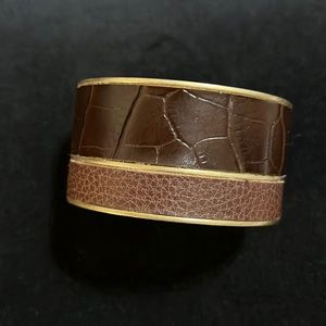 Vintage Talbots leather embossed cuff bracelet